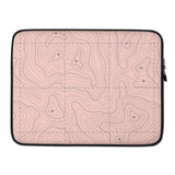 Pink and Gray Topographical Laptop Sleeve