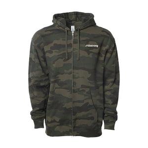 Green Camo 50strong Zip-Up Hoodie