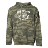 Green Camo Defend Democracy Hoodie