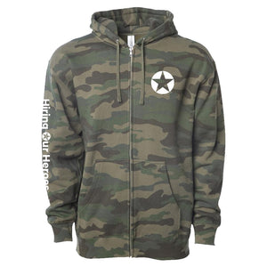 Limited Run - Hiring Our Heroes Green Camo Zip Up