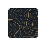 Black and Gold Topographic Coaster