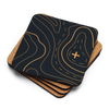 Black and Gold Topographic Coaster Set