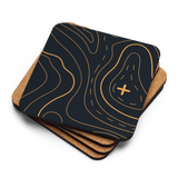 Black and Gold Topographic Coaster Set