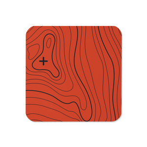 Orange and Black Topographic Coaster