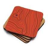 Orange and Black Topographic Coaster Set