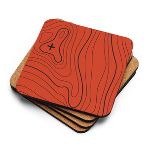 Orange and Black Topographic Coaster Set