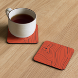 Orange and Black Topographic Coaster Set