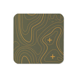 Olive and Yellow Topographic Coaster