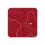 Red and White Topographic Coaster