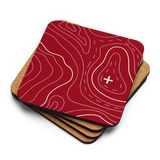 Red and White Topographic Coaster Set