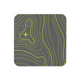 Gray and Lime Topographic Coaster