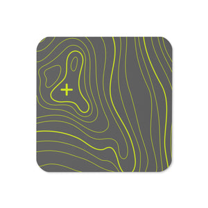 Gray and Lime Topographic Coaster