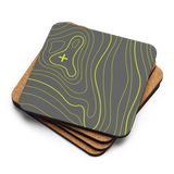 Gray and Lime Topographic Coaster Set