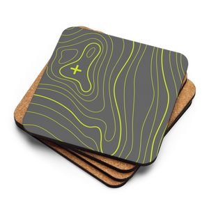 Gray and Lime Topographic Coaster Set