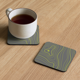 Gray and Lime Topographic Coaster Set