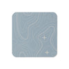 Blue Gray and Silver Topographic Coaster