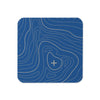 Blue and Gray Topographic Coaster