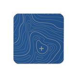 Blue and Gray Topographic Coaster