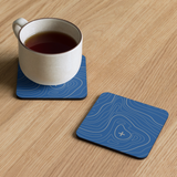 Blue and Gray Topographic Coaster Set