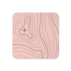 Pink and Gray Topographic Coaster