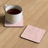 Pink and Gray Topographic Coaster Set