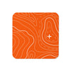 Orange and White Topographic Coaster