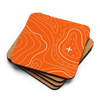 Orange and White Topographic Coaster Set