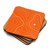 Orange and White Topographic Coaster Set