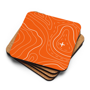 Orange and White Topographic Coaster Set