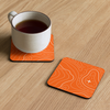 Orange and White Topographic Coaster Set