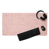 Pink and Gray Topographic Gaming Mouse Pad