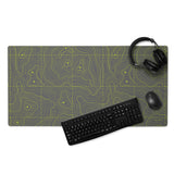 Gray and Lime Topographic Gaming Mouse Pad