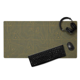 Olive and Yellow Topographic Gaming Mouse Pad