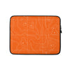 Orange and White Topographical Laptop Sleeve