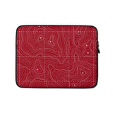 Red and White Topographical Laptop Sleeve