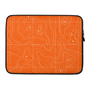 Orange and White Topographical Laptop Sleeve
