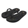 Black and Gold Topographic Flip-Flops