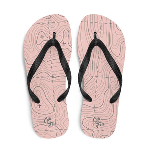 Pink and Gray Topographical Flip-Flops