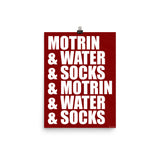 Motrin & Water & Socks Poster