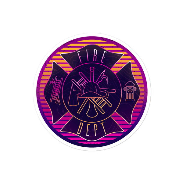 Fire Dept Retro Sticker – Call For Fire